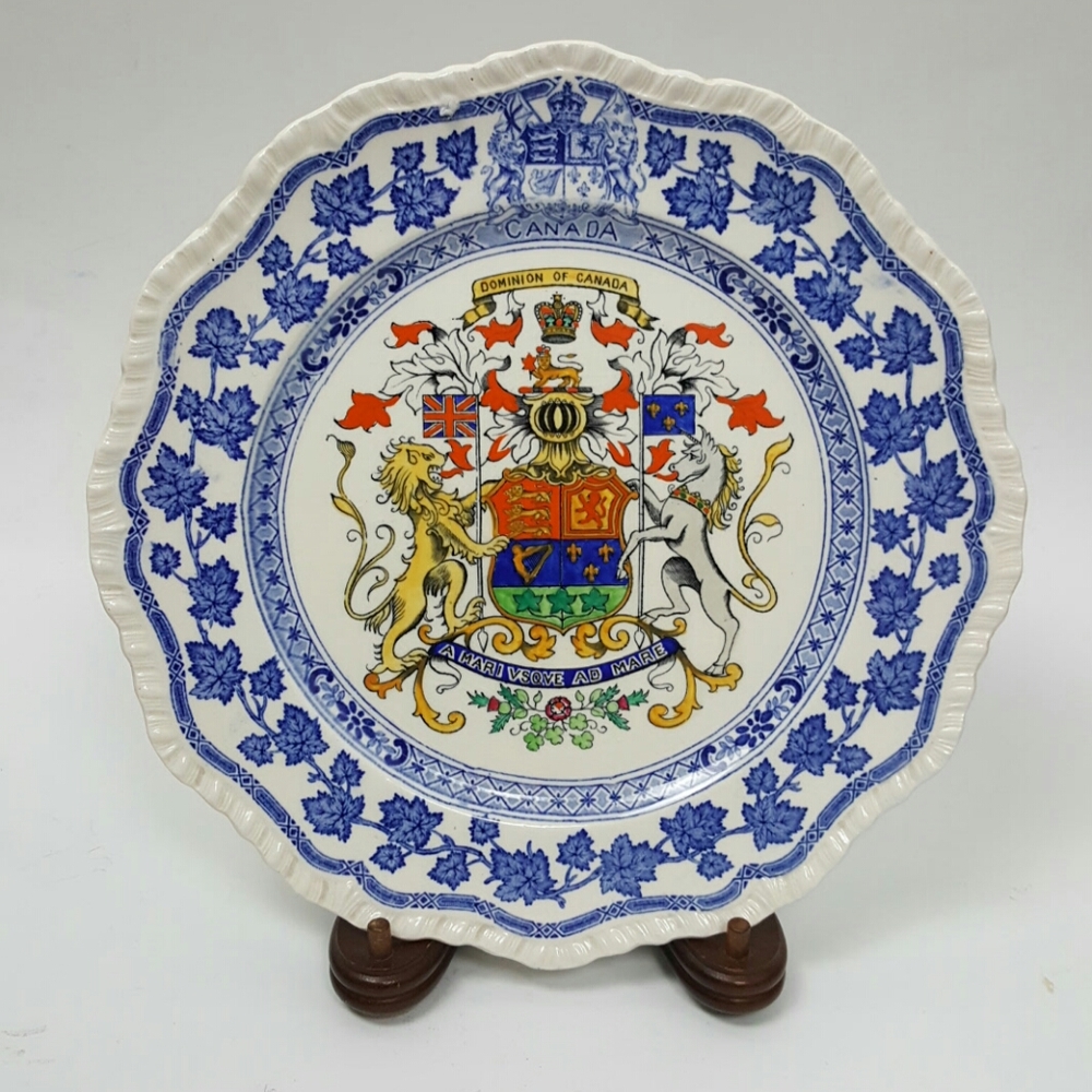 Vintage Dominion of Canada Masons plate blue